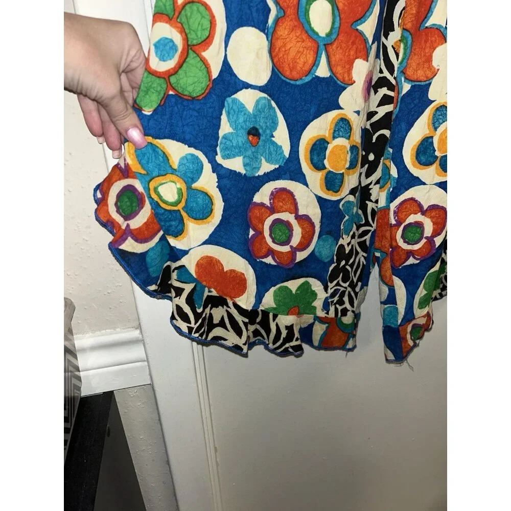 Jams World Vintage Colorful Floral Travel Tropical High Rise Capris Size Large - Picture 4 of 8
